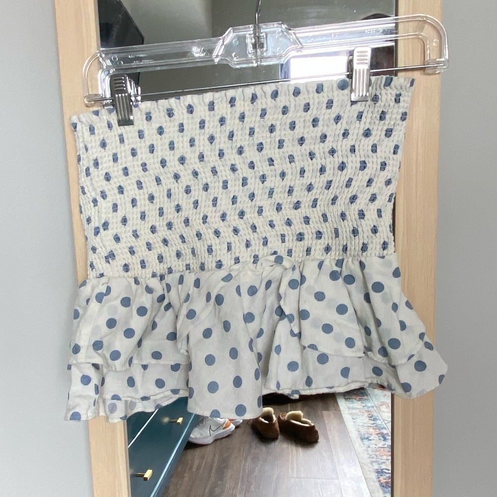 Zara polka dot strapless top